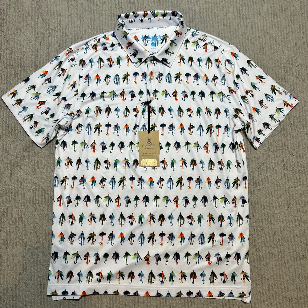 Chubbies The Catch Of The Day Performance Polo 2.0 Fly Fishing Lure Print Large